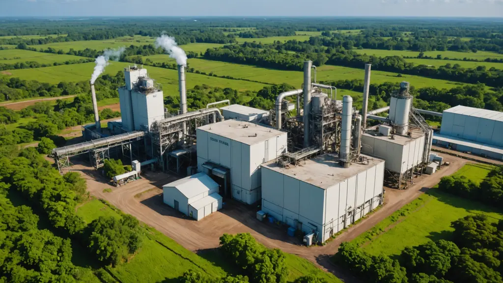 Tereos’ facility surrounded by plentiful sugarcane plantations.